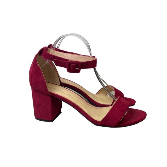 CL By Laundry Women's Ruby Red Super Suede Jody Wedge Heels Sz 10 - Picture 4 of 10